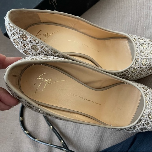 NIB giuseppe zanotti peeptoe platform gold glitter EU 39 - Picture 6 of 14